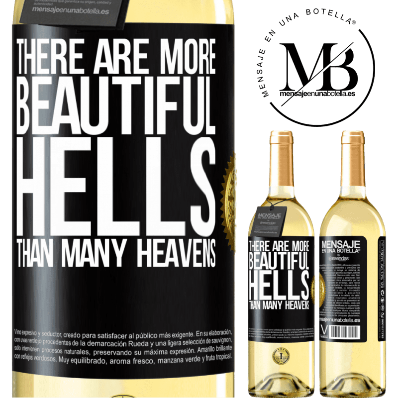 29,95 € Free Shipping | White Wine WHITE Edition There are more beautiful hells than many heavens Black Label. Customizable label Young wine Harvest 2023 Verdejo