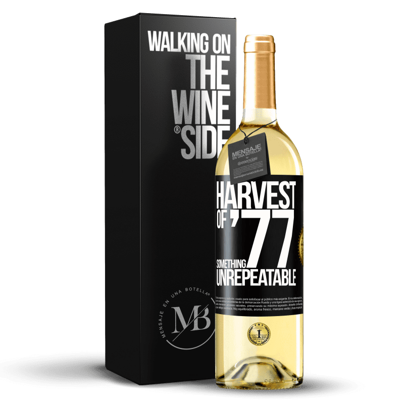 29,95 € Free Shipping | White Wine WHITE Edition Harvest of '77, something unrepeatable Black Label. Customizable label Young wine Harvest 2024 Verdejo