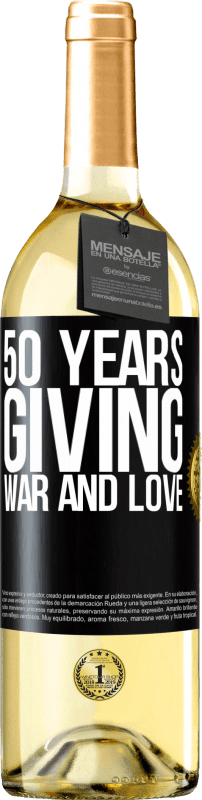 29,95 € | White Wine WHITE Edition 50 years giving war and love Black Label. Customizable label Young wine Harvest 2024 Verdejo