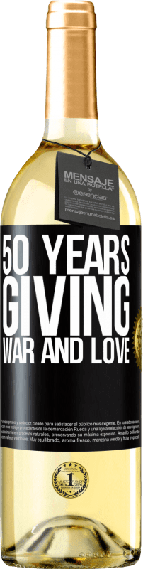29,95 € | White Wine WHITE Edition 50 years giving war and love Black Label. Customizable label Young wine Harvest 2025 Verdejo