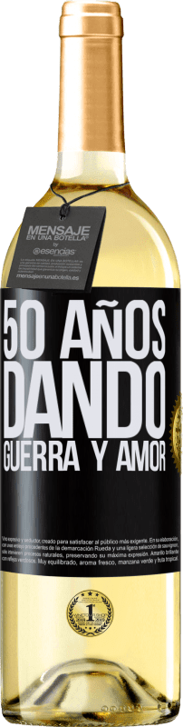 29,95 € | Vino Blanco Edición WHITE 50 años dando guerra y amor Etiqueta Negra. Etiqueta personalizable Vino joven Cosecha 2025 Verdejo