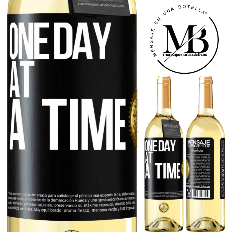29,95 € Free Shipping | White Wine WHITE Edition One day at a time Black Label. Customizable label Young wine Harvest 2022 Verdejo