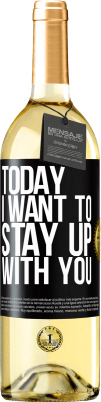 29,95 € Бесплатная доставка | Белое вино Издание WHITE Сегодня я хочу остаться с тобой Черная метка. Настраиваемая этикетка Молодое вино Урожай 2023 Verdejo
