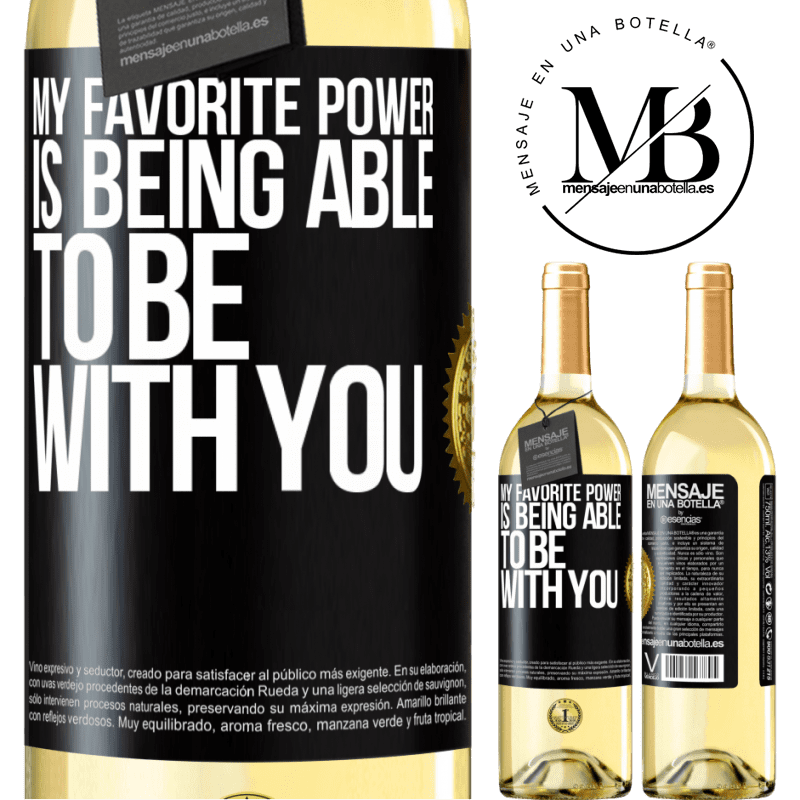 29,95 € Free Shipping | White Wine WHITE Edition My favorite power is being able to be with you Black Label. Customizable label Young wine Harvest 2023 Verdejo