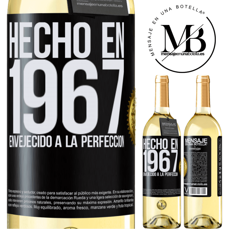 29,95 € Envío gratis | Vino Blanco Edición WHITE Hecho en 1967. Envejecido a la perfección Etiqueta Negra. Etiqueta personalizable Vino joven Cosecha 2024 Verdejo
