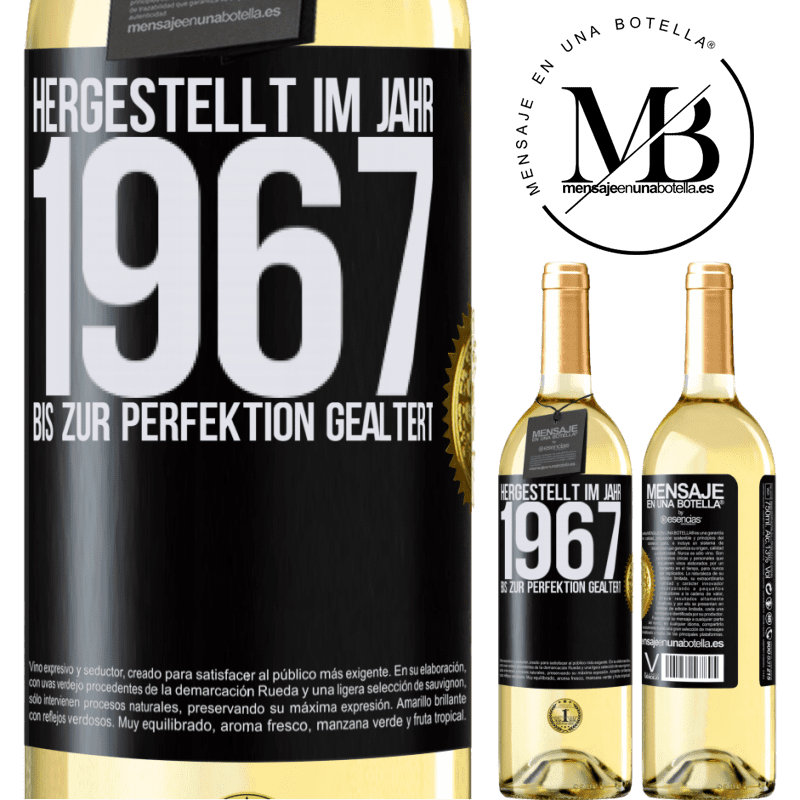 29,95 € Kostenloser Versand | Weißwein WHITE Ausgabe Hergestellt im Jahr 1967. Bis zur Perfektion gealtert Schwarzes Etikett. Anpassbares Etikett Junger Wein Ernte 2024 Verdejo
