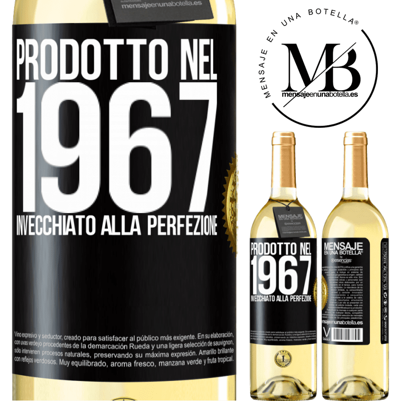 29,95 € Spedizione Gratuita | Vino bianco Edizione WHITE Prodotto nel 1967. Invecchiato alla perfezione Etichetta Nera. Etichetta personalizzabile Vino giovane Raccogliere 2024 Verdejo