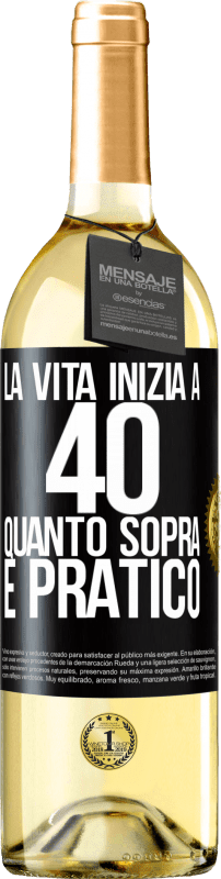 29,95 € | Vino bianco Edizione WHITE La vita inizia a 40 anni. Quanto sopra è pratico Etichetta Nera. Etichetta personalizzabile Vino giovane Raccogliere 2024 Verdejo