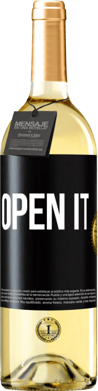 29,95 € Бесплатная доставка | Белое вино Издание WHITE Открой его Черная метка. Настраиваемая этикетка Молодое вино Урожай 2025 Verdejo