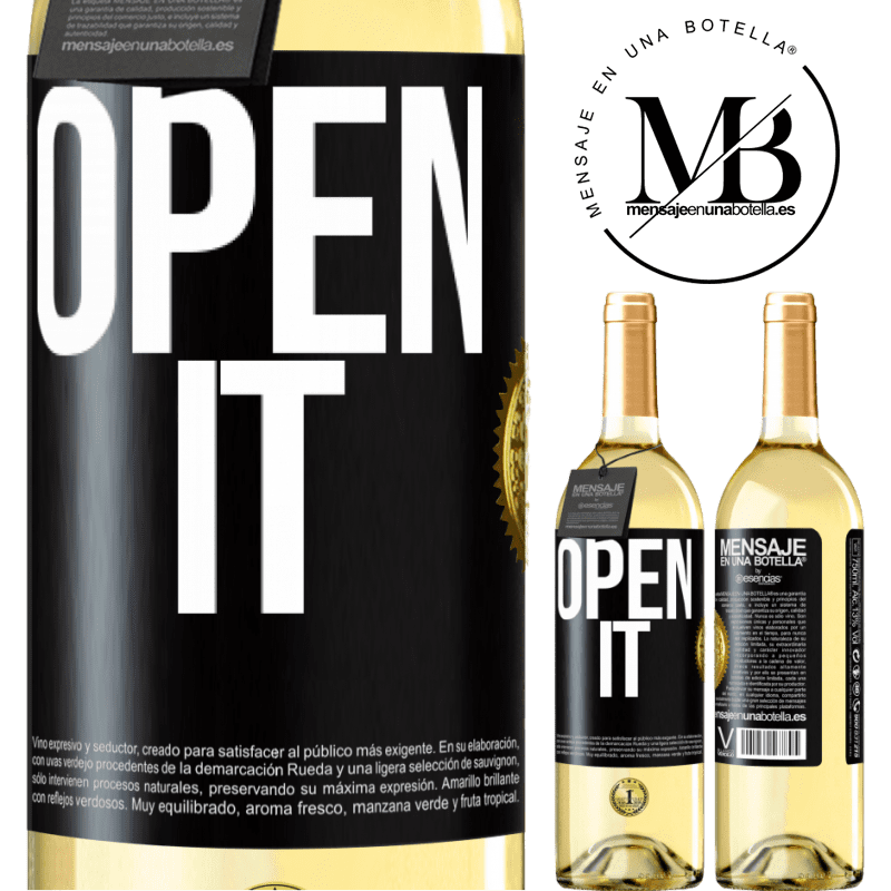 29,95 € Free Shipping | White Wine WHITE Edition Open it Black Label. Customizable label Young wine Harvest 2022 Verdejo