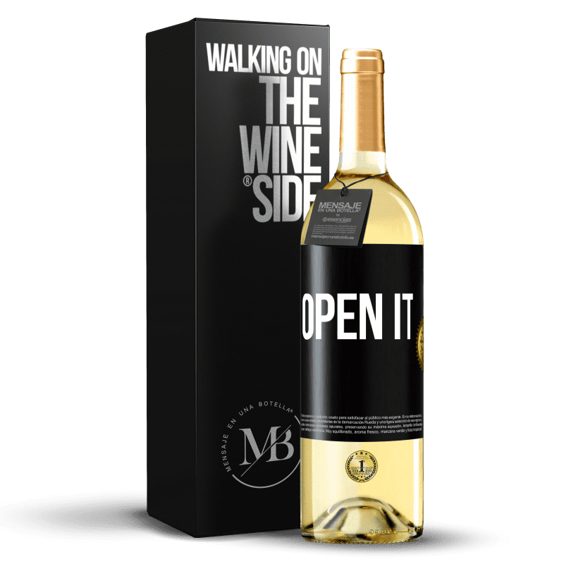 29,95 € Free Shipping | White Wine WHITE Edition Open it Black Label. Customizable label Young wine Harvest 2023 Verdejo