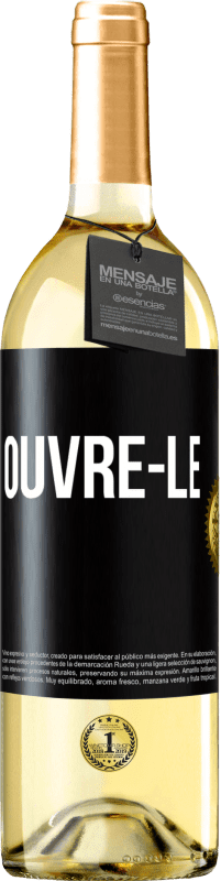 29,95 € Envoi gratuit | Vin blanc Édition WHITE L'ouvrir Étiquette Noire. Étiquette personnalisable Vin jeune Récolte 2022 Verdejo