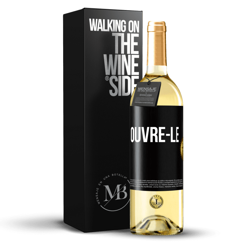29,95 € Envoi gratuit | Vin blanc Édition WHITE Ouvre-le Étiquette Noire. Étiquette personnalisable Vin jeune Récolte 2023 Verdejo