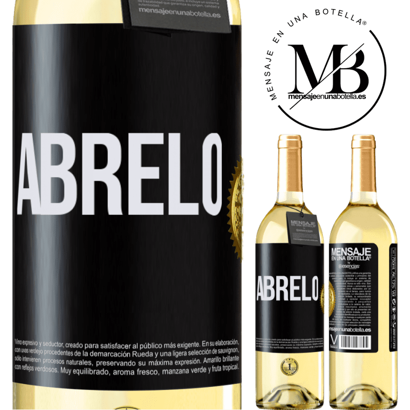 29,95 € Envío gratis | Vino Blanco Edición WHITE Ábrelo Etiqueta Negra. Etiqueta personalizable Vino joven Cosecha 2024 Verdejo