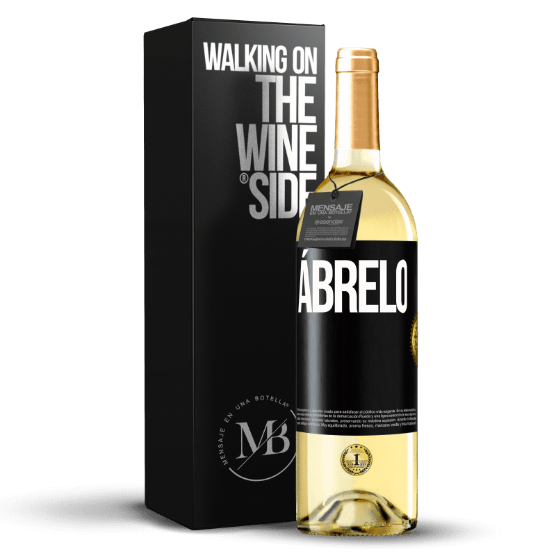 29,95 € Envoi gratuit | Vin blanc Édition WHITE L'ouvrir Étiquette Noire. Étiquette personnalisable Vin jeune Récolte 2022 Verdejo