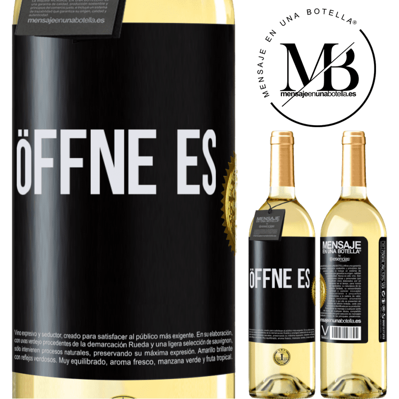 29,95 € Kostenloser Versand | Weißwein WHITE Ausgabe Öffne es Schwarzes Etikett. Anpassbares Etikett Junger Wein Ernte 2024 Verdejo