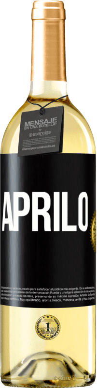 29,95 € Spedizione Gratuita | Vino bianco Edizione WHITE Aprilo Etichetta Nera. Etichetta personalizzabile Vino giovane Raccogliere 2025 Verdejo