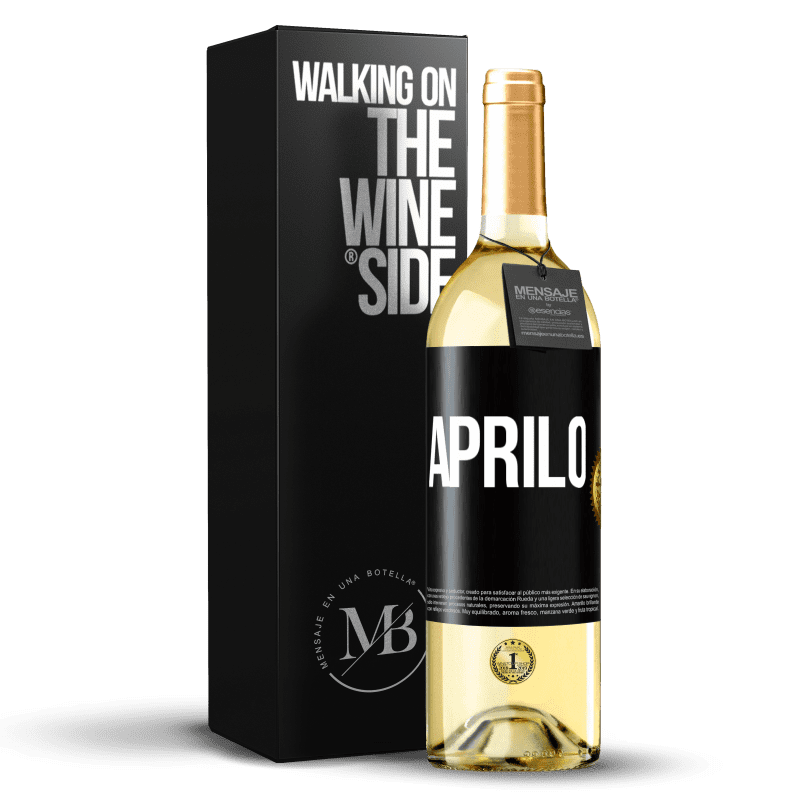 29,95 € Spedizione Gratuita | Vino bianco Edizione WHITE Aprilo Etichetta Nera. Etichetta personalizzabile Vino giovane Raccogliere 2025 Verdejo