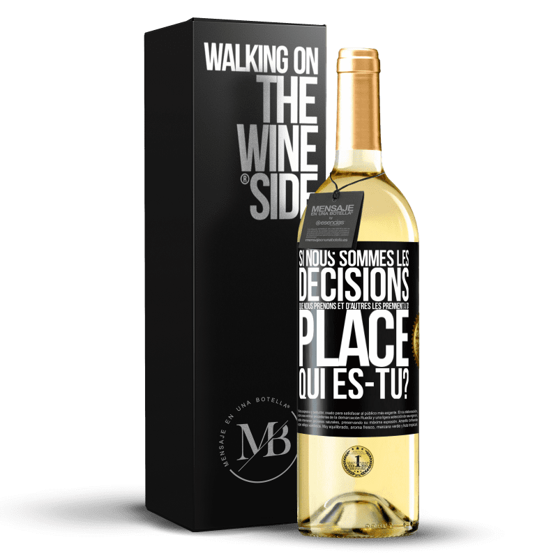 29,95 € Envoi gratuit | Vin blanc Édition WHITE Si nous sommes les décisions que nous prenons et d'autres les prennent à ta place, qui es-tu? Étiquette Noire. Étiquette personnalisable Vin jeune Récolte 2025 Verdejo