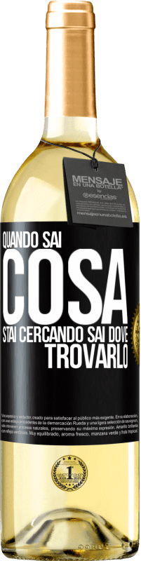 Spedizione Gratuita | Vino bianco Edizione WHITE Quando sai cosa stai cercando, sai dove trovarlo Etichetta Nera. Etichetta personalizzabile Vino giovane Raccogliere 2023 Verdejo