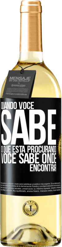 Envio grátis | Vinho branco Edição WHITE Quando você sabe o que está procurando, você sabe onde encontrar Etiqueta Preta. Etiqueta personalizável Vinho jovem Colheita 2023 Verdejo