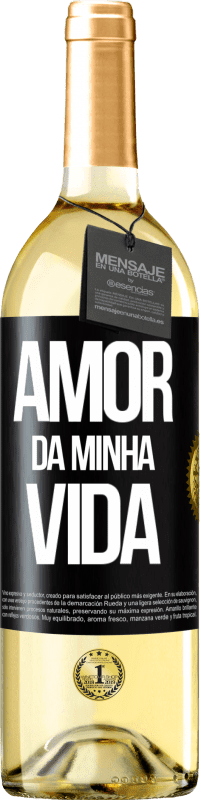 29,95 € Envio grátis | Vinho branco Edição WHITE Amor da minha vida Etiqueta Preta. Etiqueta personalizável Vinho jovem Colheita 2025 Verdejo