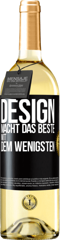 Kostenloser Versand | Weißwein WHITE Ausgabe Design macht das Beste mit dem Wenigsten Schwarzes Etikett. Anpassbares Etikett Junger Wein Ernte 2023 Verdejo