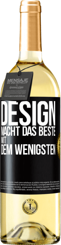 29,95 € Kostenloser Versand | Weißwein WHITE Ausgabe Design macht das Beste mit dem Wenigsten Schwarzes Etikett. Anpassbares Etikett Junger Wein Ernte 2025 Verdejo