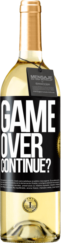 29,95 € | Vino Blanco Edición WHITE GAME OVER. Continue? Etiqueta Negra. Etiqueta personalizable Vino joven Cosecha 2024 Verdejo