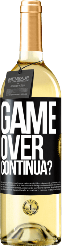29,95 € | Vino bianco Edizione WHITE GAME OVER. Continua? Etichetta Nera. Etichetta personalizzabile Vino giovane Raccogliere 2023 Verdejo
