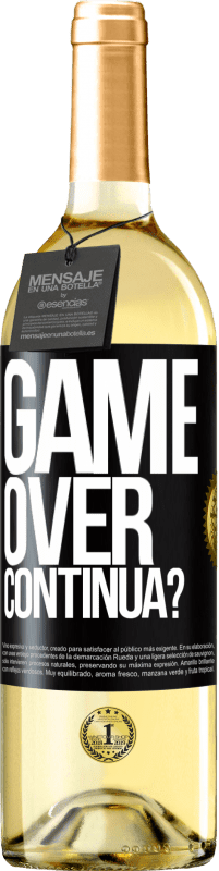 29,95 € Spedizione Gratuita | Vino bianco Edizione WHITE GAME OVER. Continua? Etichetta Nera. Etichetta personalizzabile Vino giovane Raccogliere 2025 Verdejo