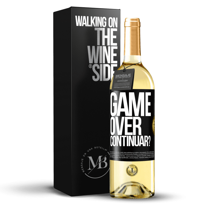 29,95 € Envio grátis | Vinho branco Edição WHITE GAME OVER. Continuar? Etiqueta Preta. Etiqueta personalizável Vinho jovem Colheita 2023 Verdejo