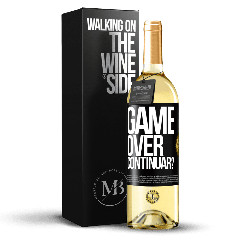 29,95 € Envio grátis | Vinho branco Edição WHITE GAME OVER. Continuar? Etiqueta Preta. Etiqueta personalizável Vinho jovem Colheita 2025 Verdejo