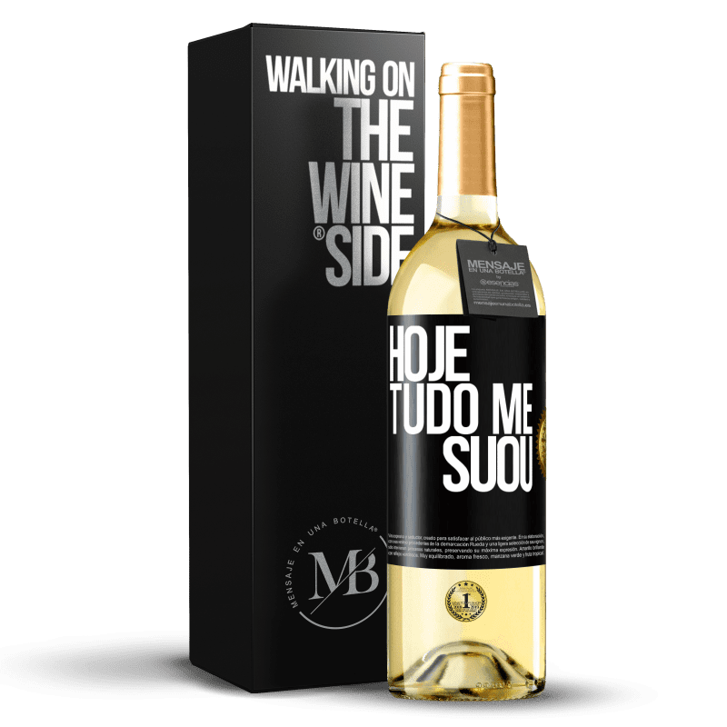 29,95 € Envio grátis | Vinho branco Edição WHITE Hoje tudo me suou Etiqueta Preta. Etiqueta personalizável Vinho jovem Colheita 2023 Verdejo