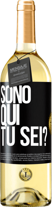 29,95 € Spedizione Gratuita | Vino bianco Edizione WHITE Sono qui. Tu sei? Etichetta Nera. Etichetta personalizzabile Vino giovane Raccogliere 2023 Verdejo