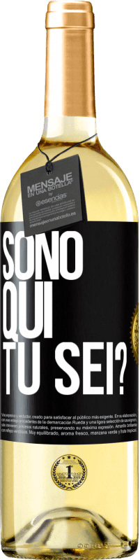 29,95 € Spedizione Gratuita | Vino bianco Edizione WHITE Sono qui. Tu sei? Etichetta Nera. Etichetta personalizzabile Vino giovane Raccogliere 2025 Verdejo
