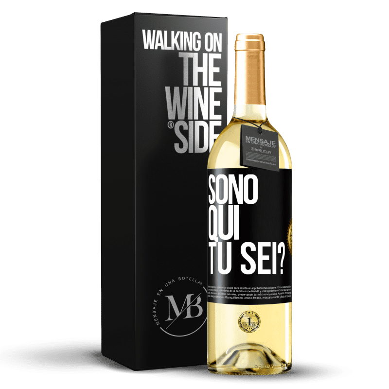 29,95 € Spedizione Gratuita | Vino bianco Edizione WHITE Sono qui. Tu sei? Etichetta Nera. Etichetta personalizzabile Vino giovane Raccogliere 2023 Verdejo