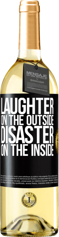 Free Shipping | White Wine WHITE Edition Laughter on the outside, disaster on the inside Black Label. Customizable label Young wine Harvest 2023 Verdejo