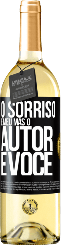 29,95 € | Vinho branco Edição WHITE O sorriso é meu, mas o autor é você Etiqueta Preta. Etiqueta personalizável Vinho jovem Colheita 2024 Verdejo