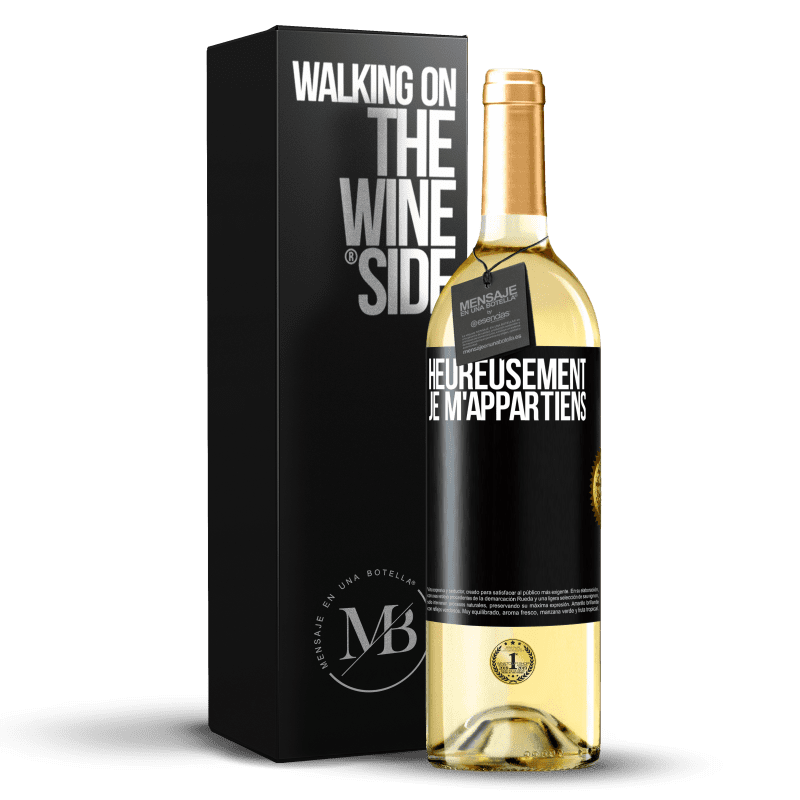 29,95 € Envoi gratuit | Vin blanc Édition WHITE Heureusement, je m'appartiens Étiquette Noire. Étiquette personnalisable Vin jeune Récolte 2023 Verdejo