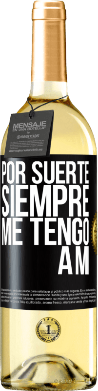 29,95 € | Vino Blanco Edición WHITE Por suerte siempre me tengo a mí Etiqueta Negra. Etiqueta personalizable Vino joven Cosecha 2025 Verdejo