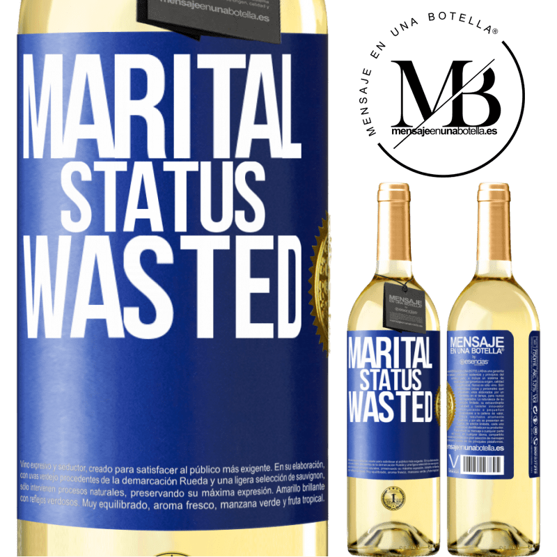 29,95 € Free Shipping | White Wine WHITE Edition Marital status: wasted Blue Label. Customizable label Young wine Harvest 2023 Verdejo