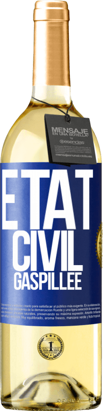 29,95 € | Vin blanc Édition WHITE État civil: gaspillée Étiquette Bleue. Étiquette personnalisable Vin jeune Récolte 2023 Verdejo