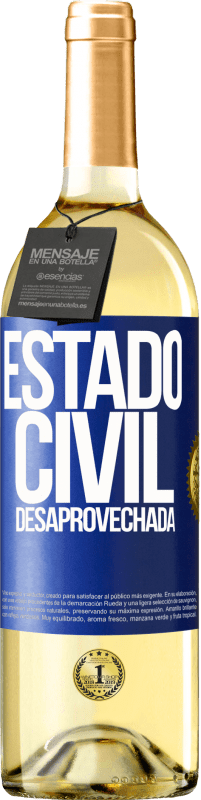 29,95 € | Vino Blanco Edición WHITE Estado civil: desaprovechada Etiqueta Azul. Etiqueta personalizable Vino joven Cosecha 2023 Verdejo
