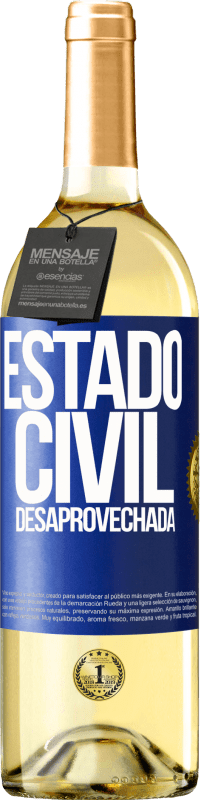 29,95 € Envío gratis | Vino Blanco Edición WHITE Estado civil: desaprovechada Etiqueta Azul. Etiqueta personalizable Vino joven Cosecha 2025 Verdejo