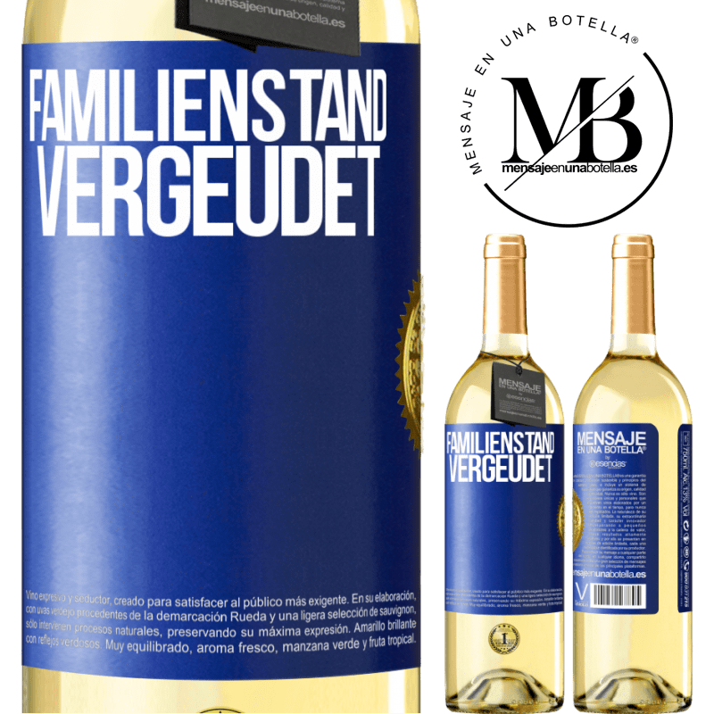 29,95 € Kostenloser Versand | Weißwein WHITE Ausgabe Familienstand: vergeudet Blaue Markierung. Anpassbares Etikett Junger Wein Ernte 2023 Verdejo