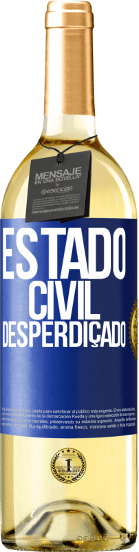 29,95 € | Vinho branco Edição WHITE Estado civil: desperdiçado Etiqueta Azul. Etiqueta personalizável Vinho jovem Colheita 2023 Verdejo