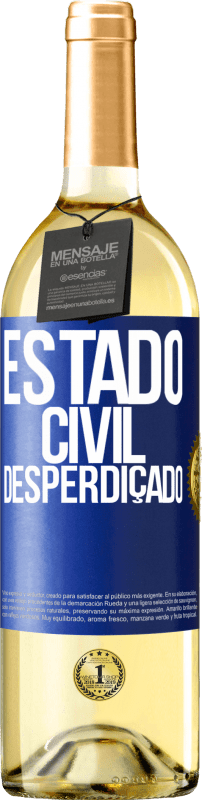 29,95 € | Vinho branco Edição WHITE Estado civil: desperdiçado Etiqueta Azul. Etiqueta personalizável Vinho jovem Colheita 2025 Verdejo