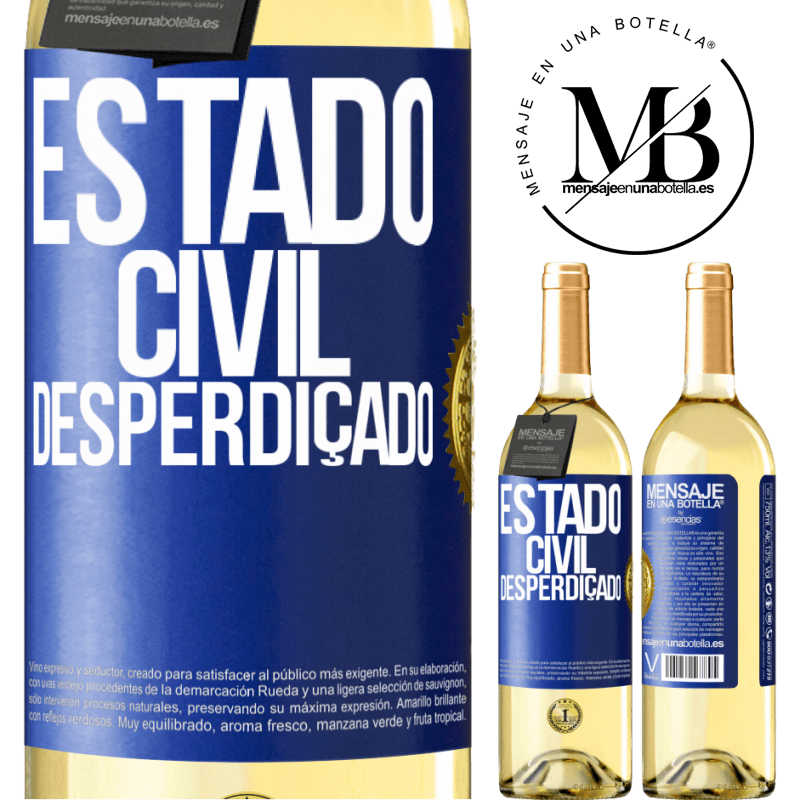 29,95 € Envio grátis | Vinho branco Edição WHITE Estado civil: desperdiçado Etiqueta Azul. Etiqueta personalizável Vinho jovem Colheita 2023 Verdejo