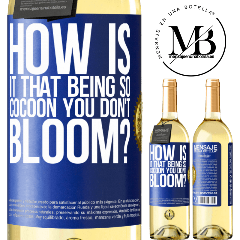 29,95 € Free Shipping | White Wine WHITE Edition how is it that being so cocoon you don't bloom? Blue Label. Customizable label Young wine Harvest 2022 Verdejo